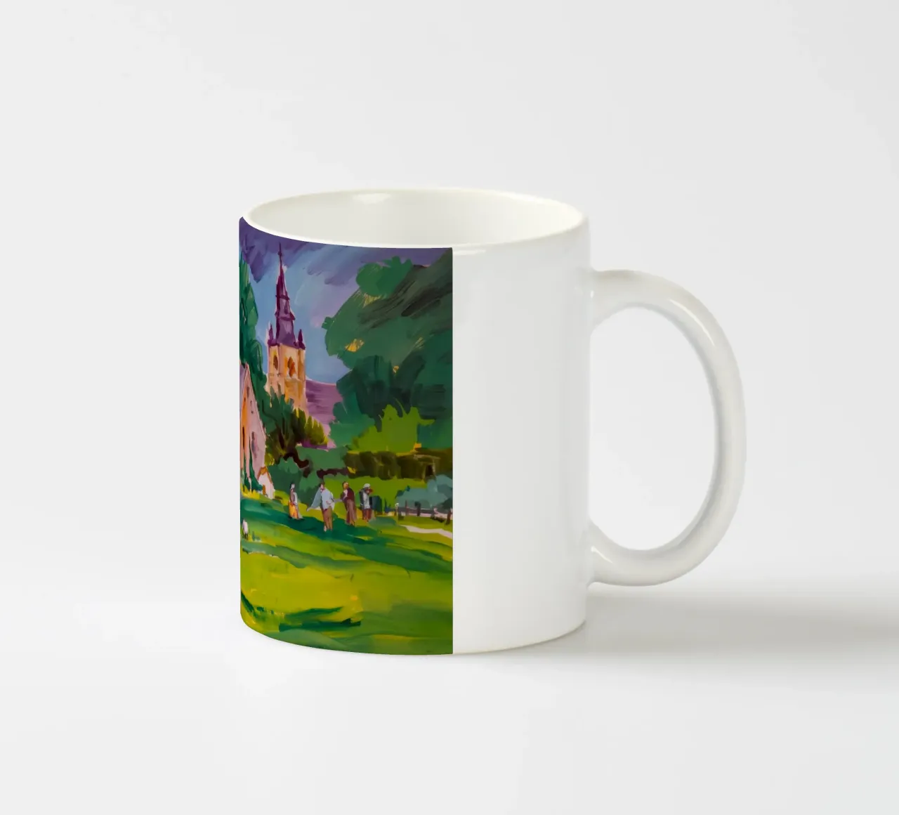 Summer Village Steeple ceramic mug by Celestial Harmony