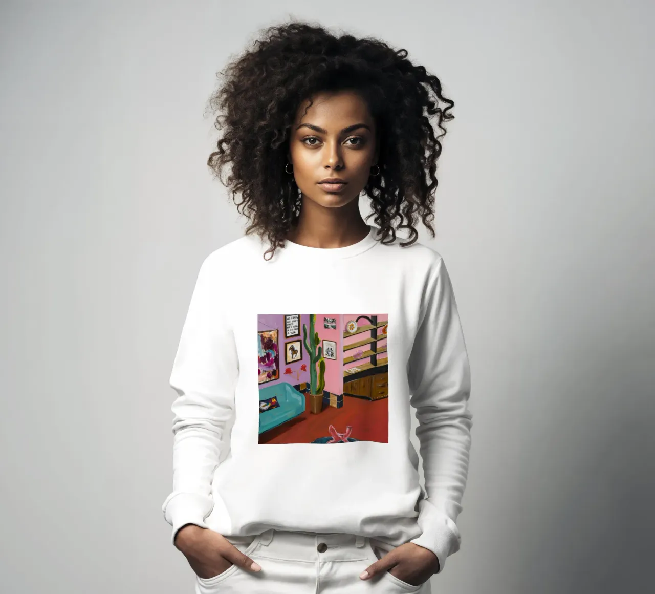 Aqua Rose Reading sweatshirt by Opal Strokes