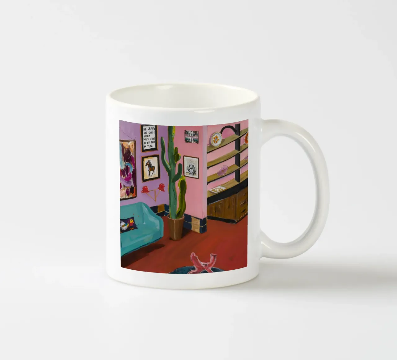 Aqua Rose Lezen keramische mok van Opal Strokes