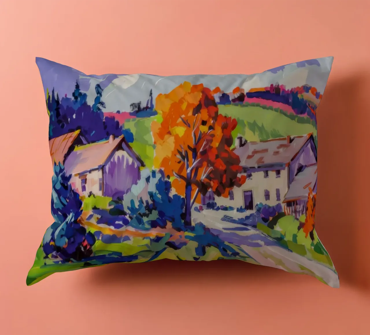 Corsia d'autunno in fiamme cuscino da Celestial Harmony