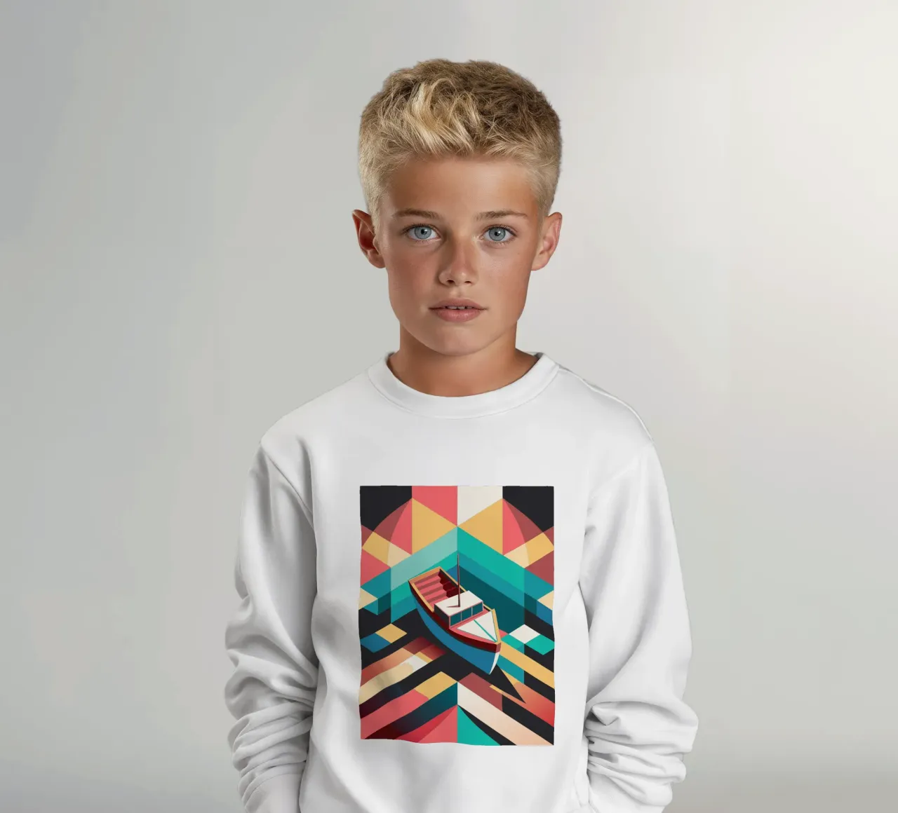arte vectorial de barcos sudadera para niño de Elfath