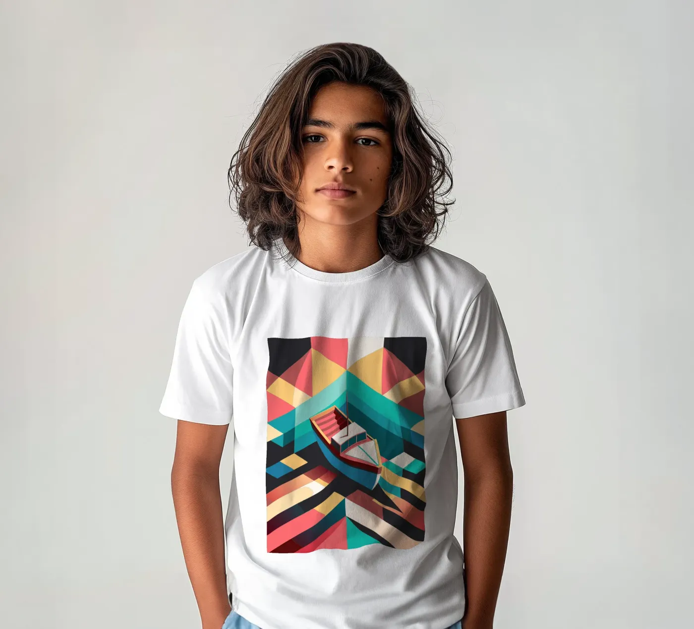 ship vector art t-shirt bambini da Elfath