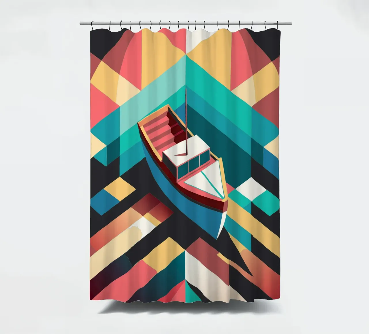 scheepsvector kunst douchegordijn van Elfath