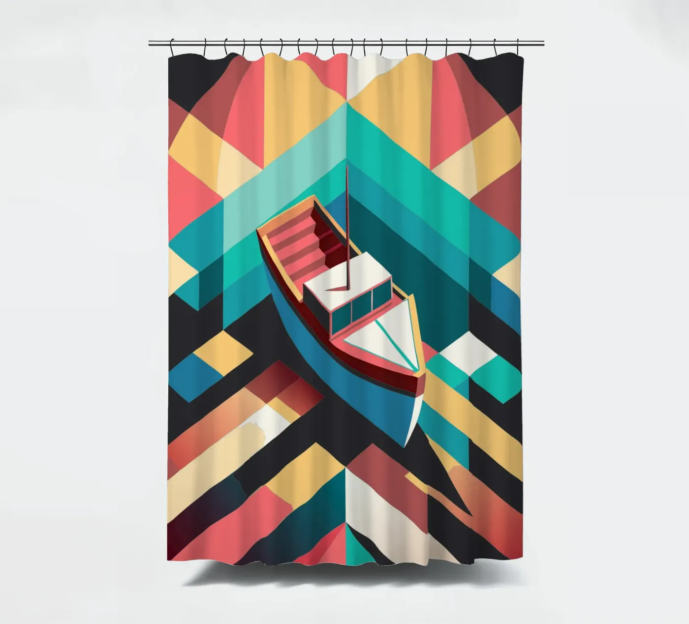 scheepsvector kunst douchegordijn van Elfath