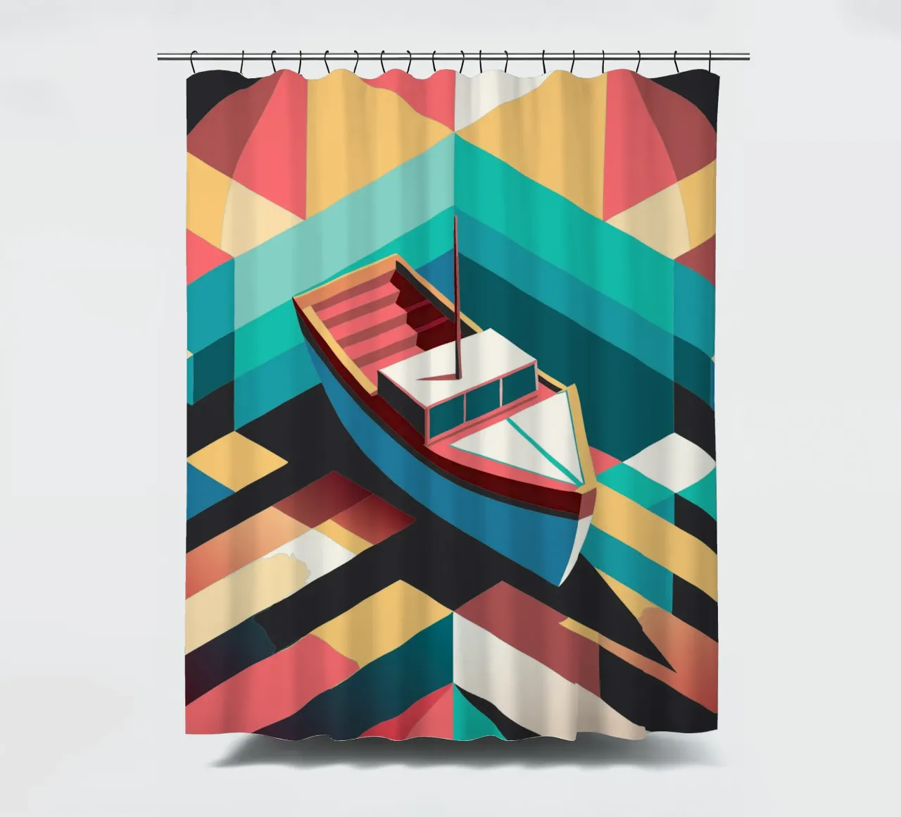 scheepsvector kunst douchegordijn van Elfath