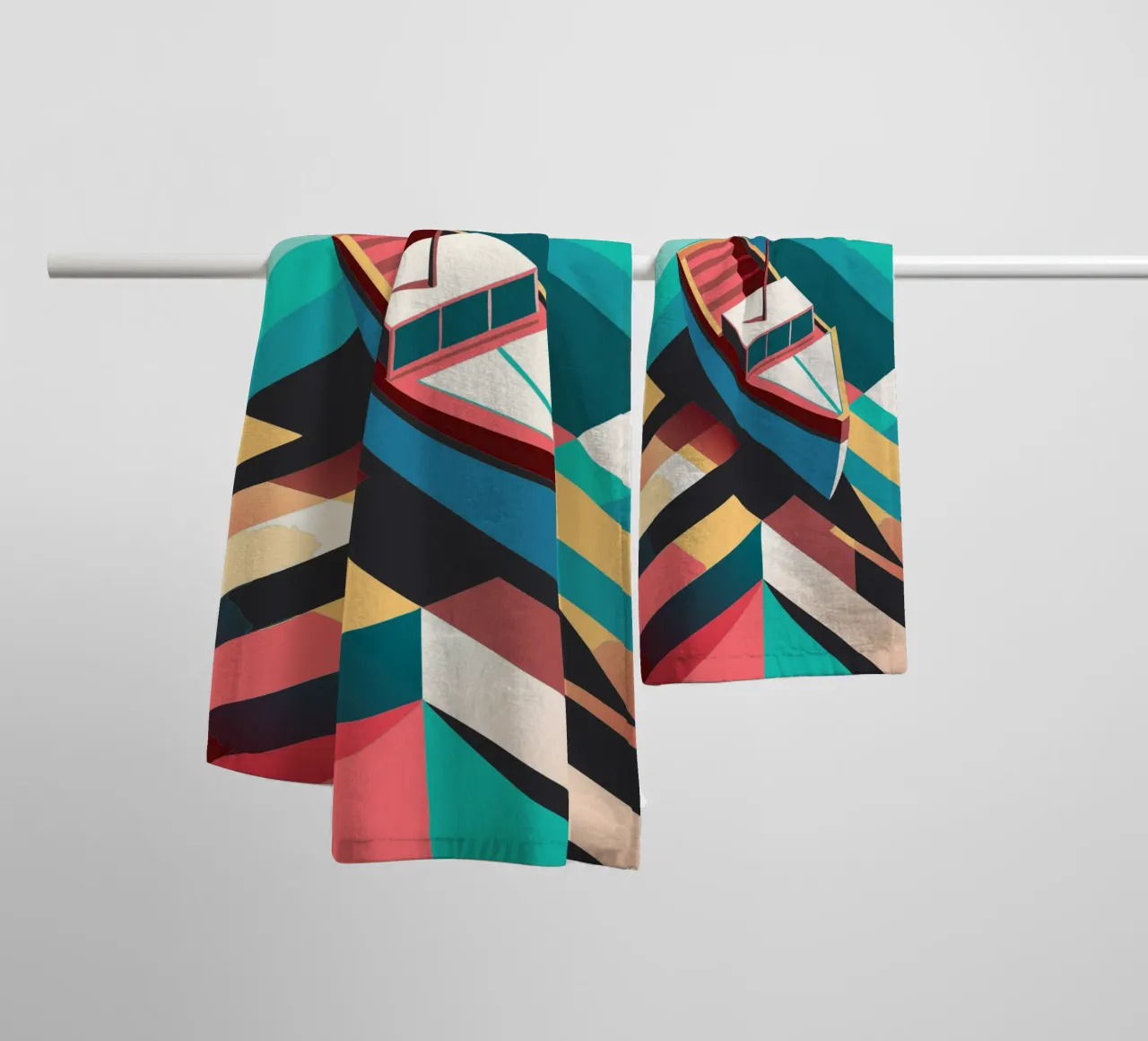 scheepsvector kunst badhanddoek van Elfath