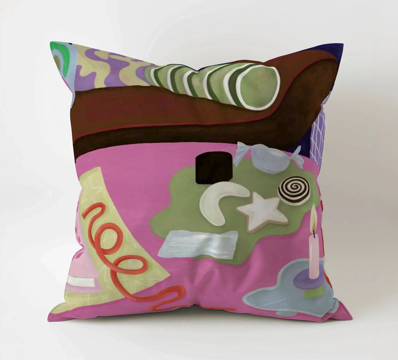 Happy Holidays decorative cushion by Frauke Schyroki