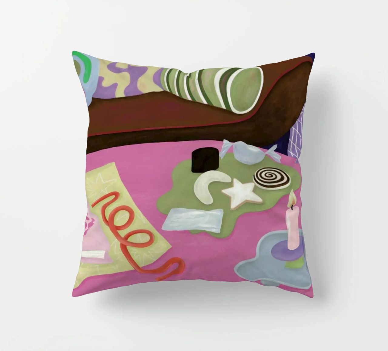 Happy Holidays decorative cushion by Frauke Schyroki