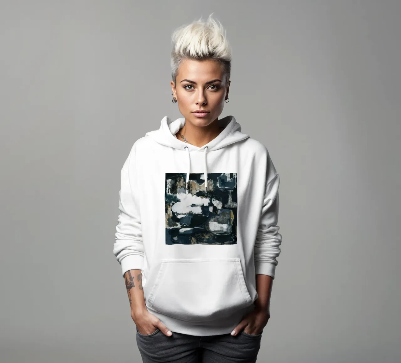 Textura de piedra de carbón sudadera con capucha de Dream Spectrum