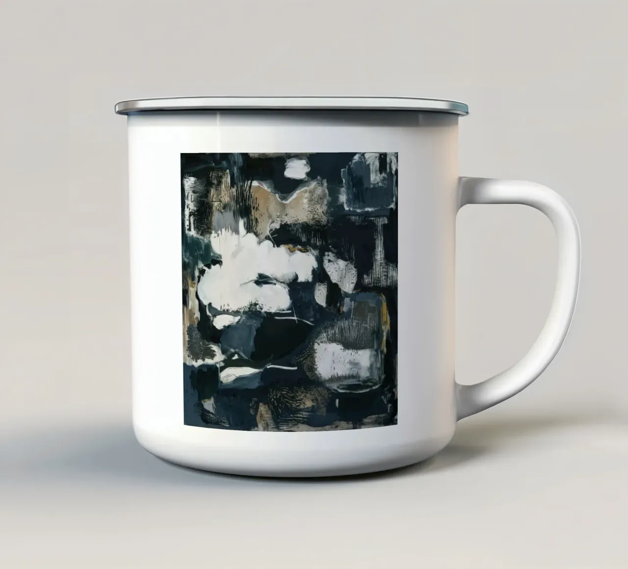 Charcoal Stone Texture enamel mug by Dream Spectrum