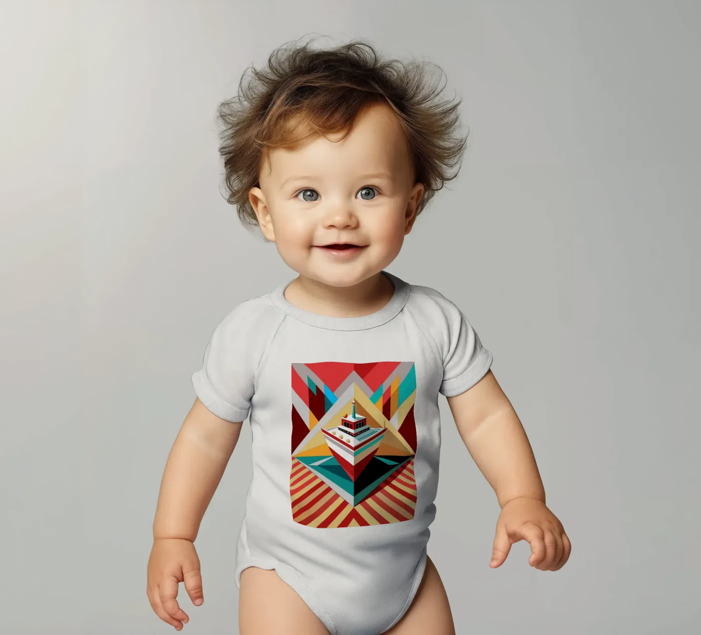 ship vector short-sleeve baby romper by Elfath
