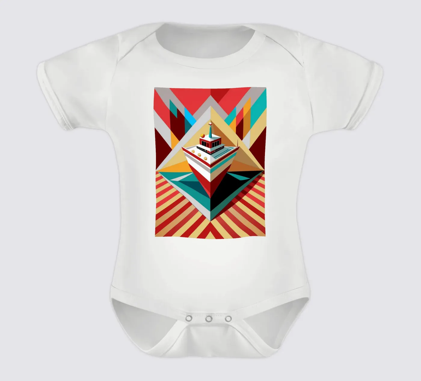 ship vector short-sleeve baby romper by Elfath