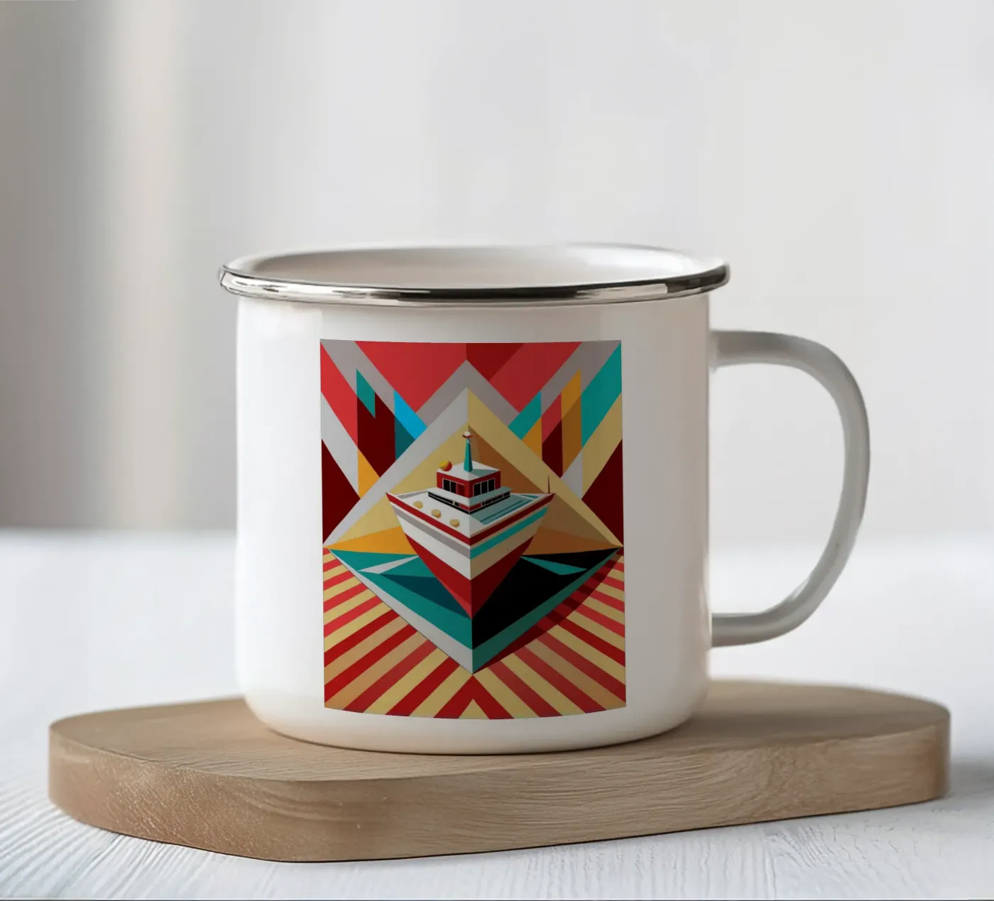 ship vector enamel mug by Elfath