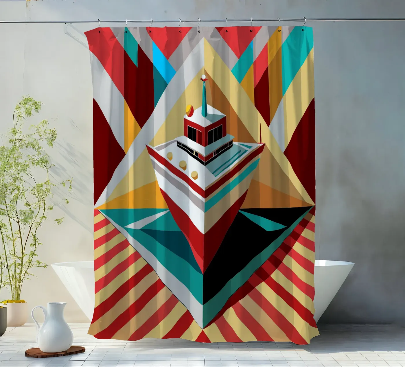 scheepsvector douchegordijn van Elfath