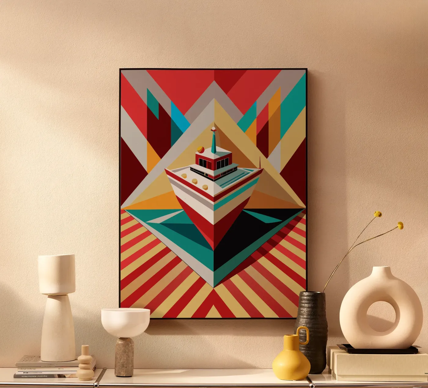 scheepsvector acryl van Elfath