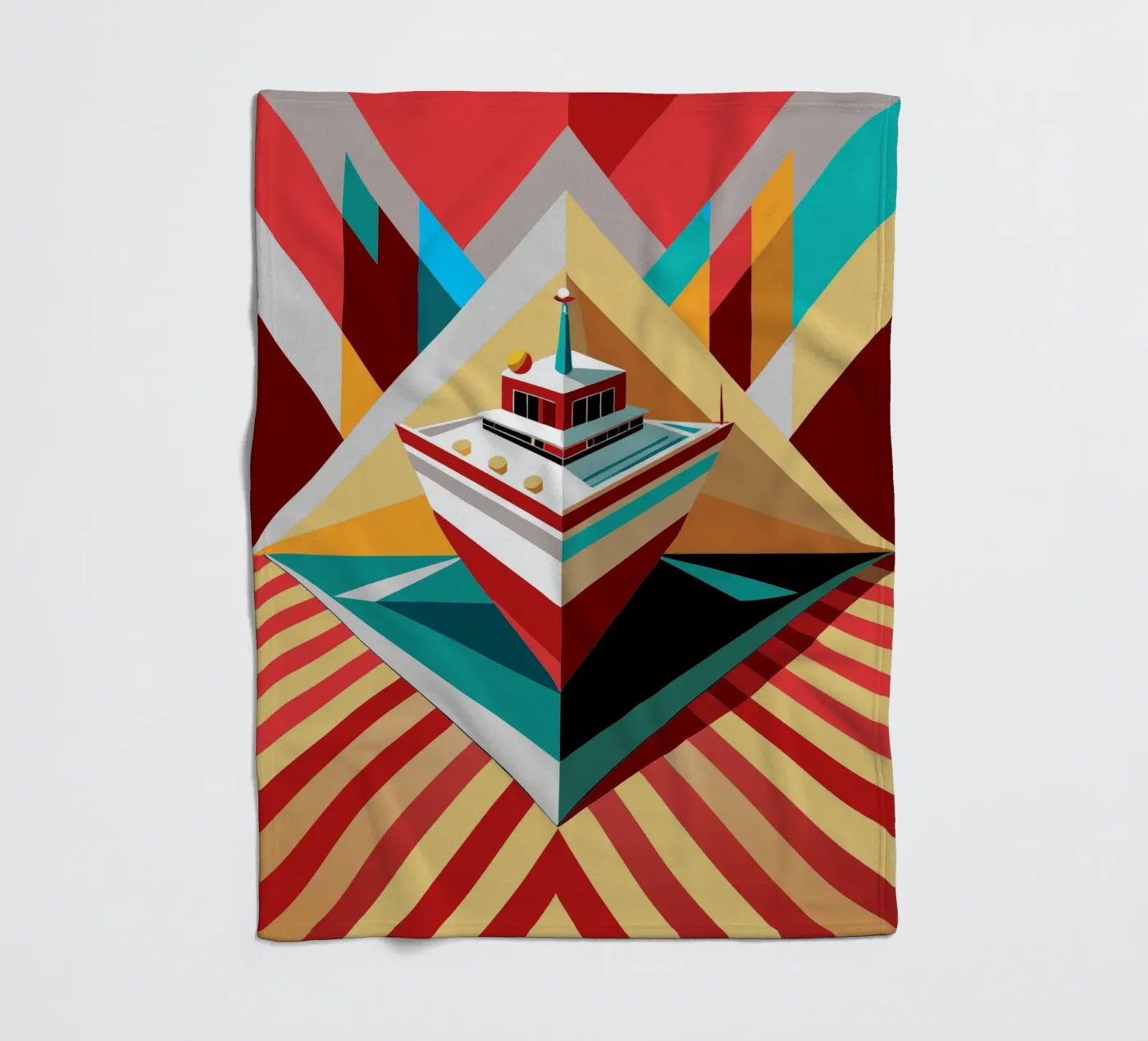 ship vector fleece blanket by Elfath