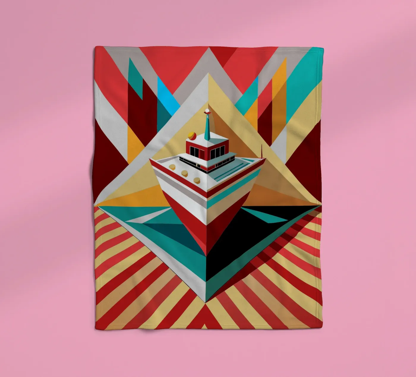 ship vector fleece blanket by Elfath