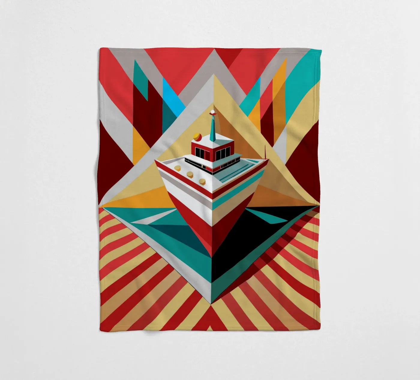 ship vector fleece blanket by Elfath