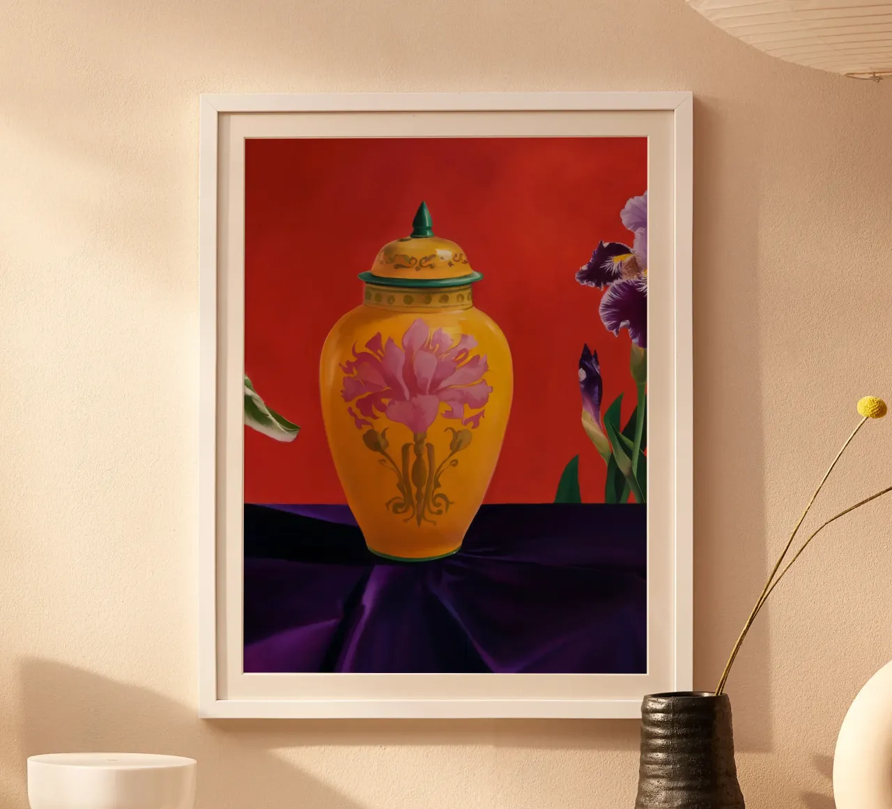Radiosità floreale dorata poster con telaio in plastica da Opal Strokes