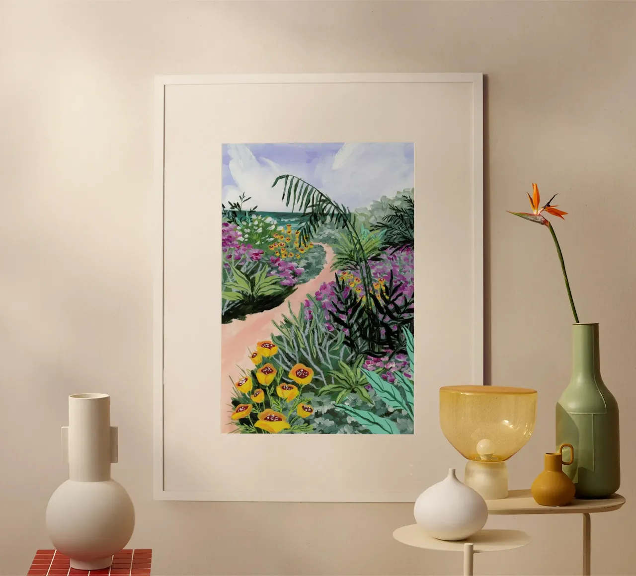 Pacific Path 2 poster con telaio in legno da Sarah Gesek