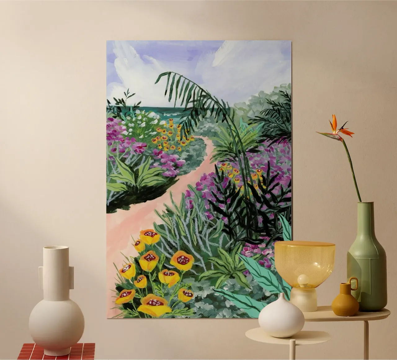 Pacific Path 2 poster con telaio in legno da Sarah Gesek