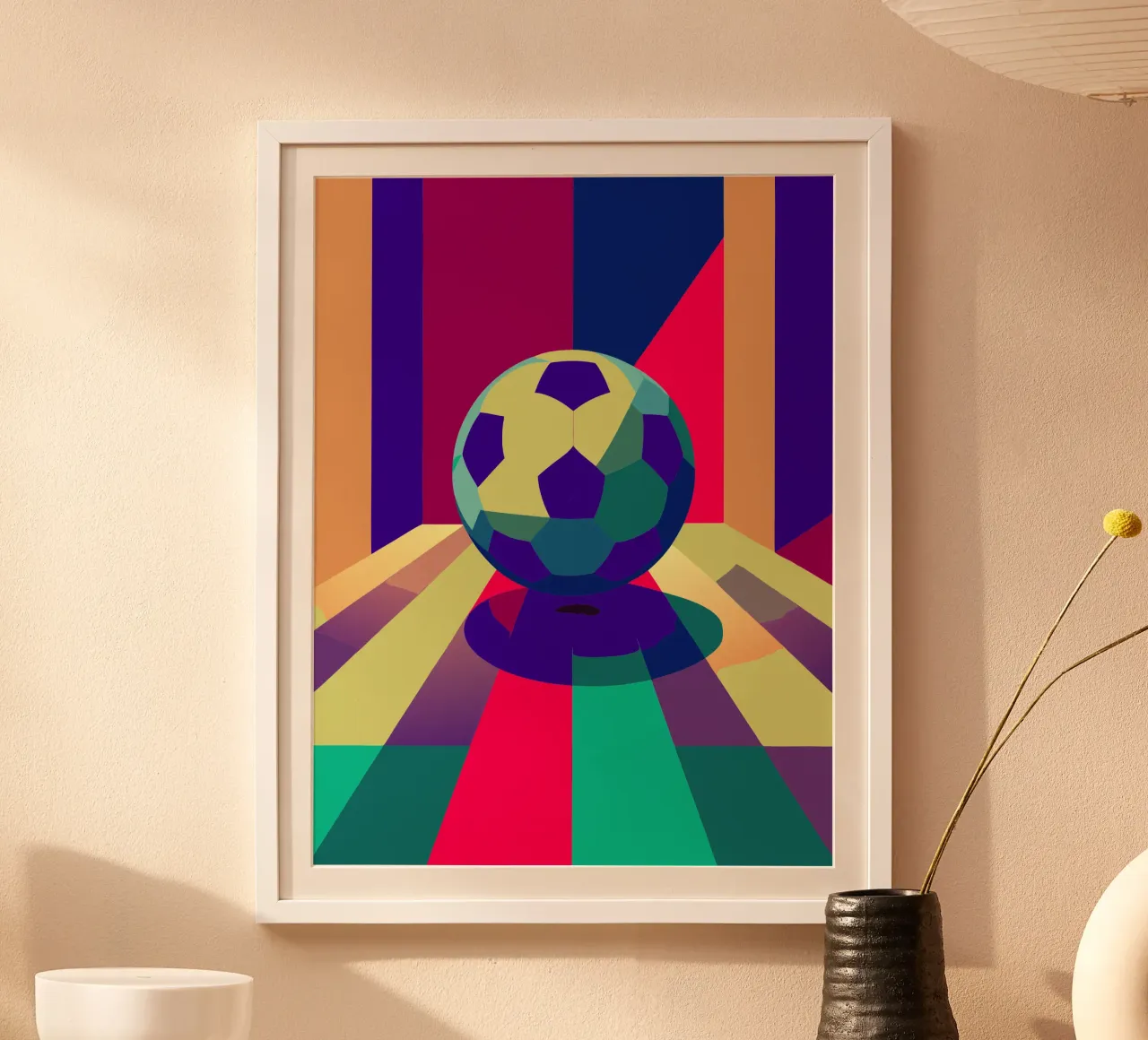 pallone da calcio arte vettoriale poster con telaio in plastica da Elfath