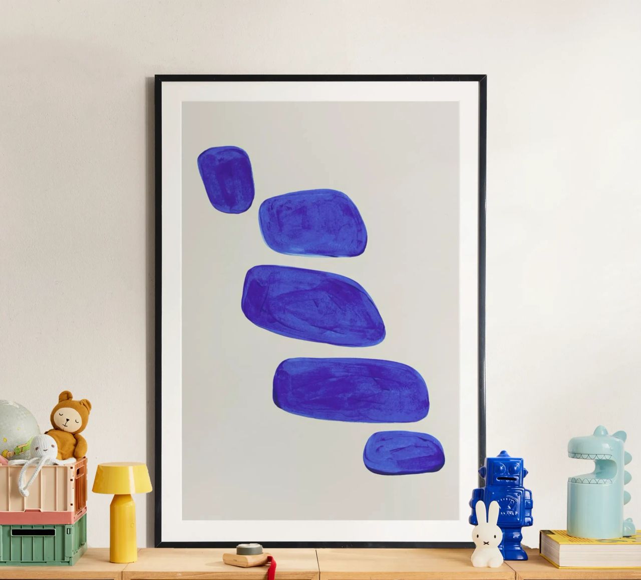 Ultramarine Pebbles poster van EnShape