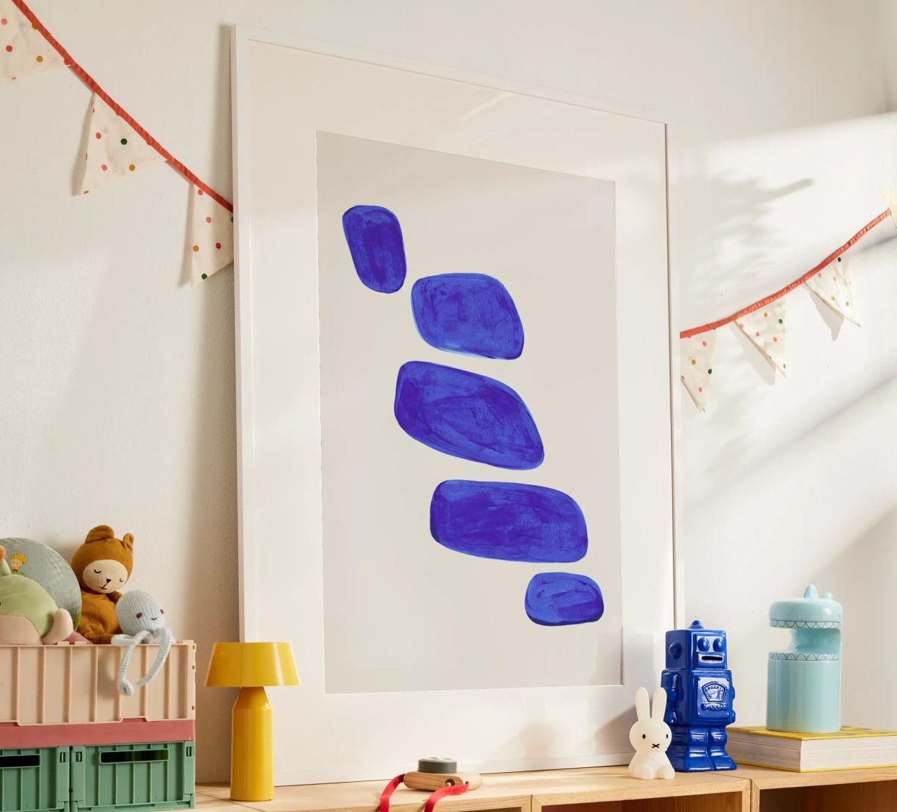 Ultramarine Pebbles poster van EnShape