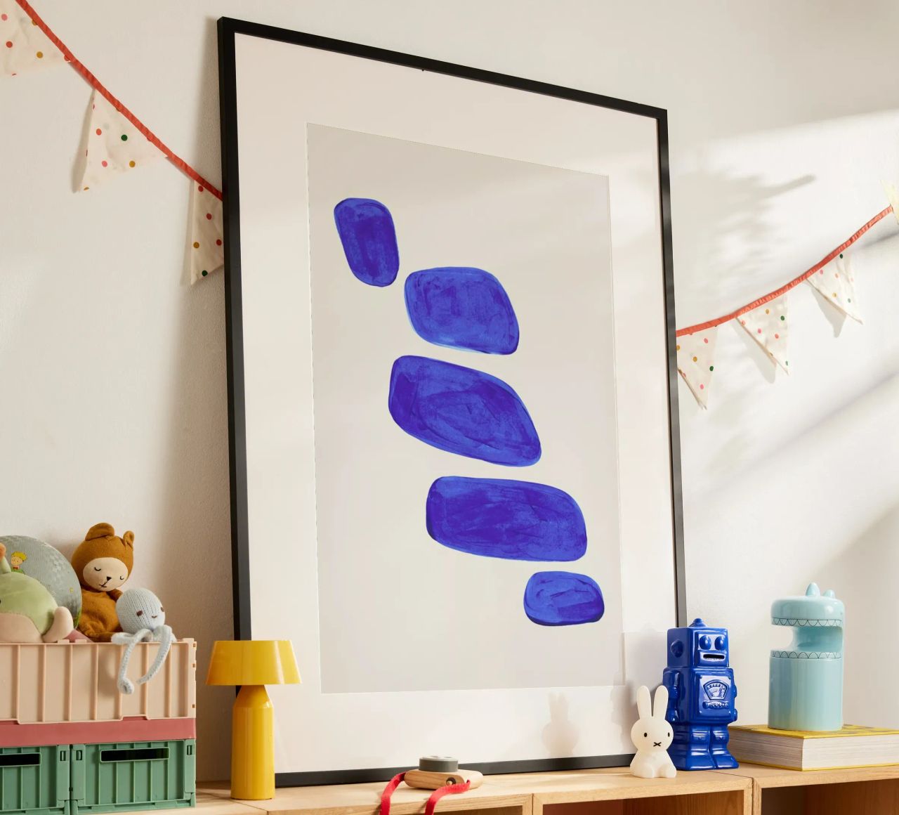 Ultramarine Pebbles poster van EnShape
