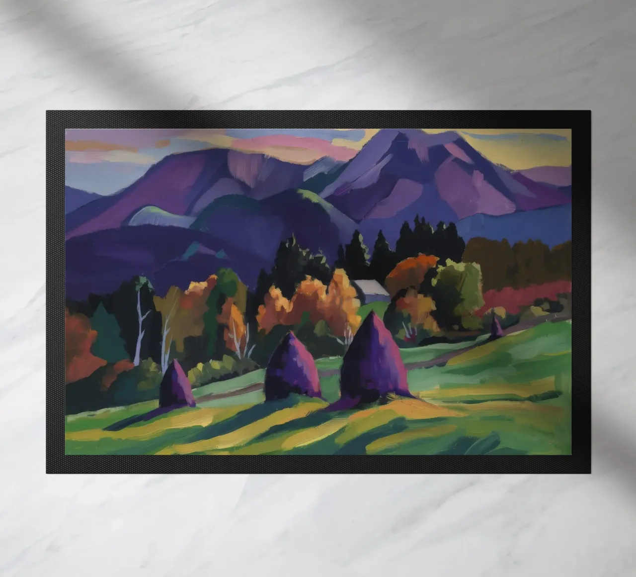 Alpine Heuhaufen-Träume Fußmatte von Radiance Landscape