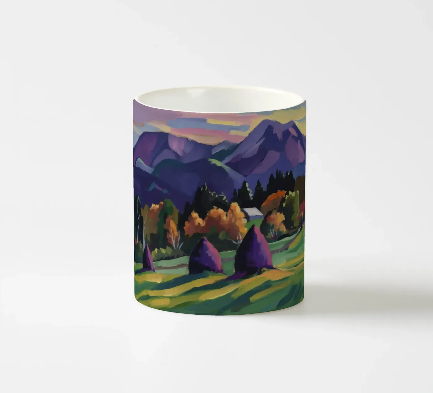 Alpine Haystack Dreams ceramic mug by Radiance Landscape
