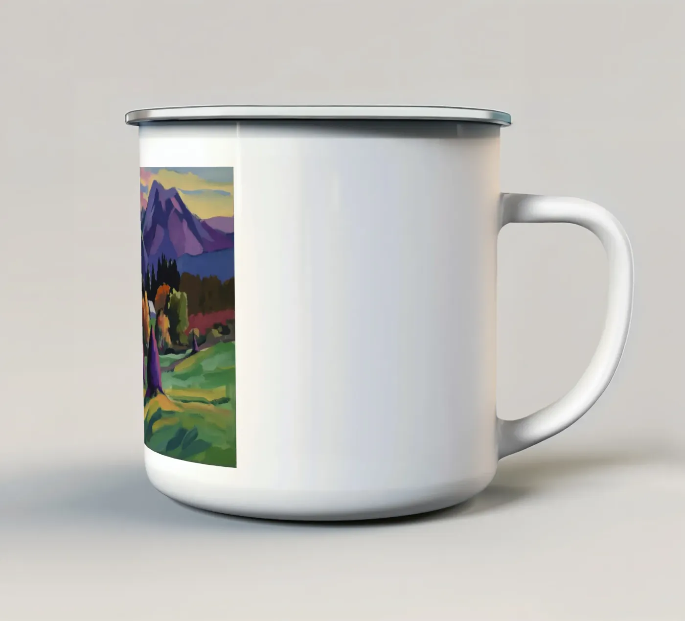 Alpine Haystack Dreams enamel mug by Radiance Landscape
