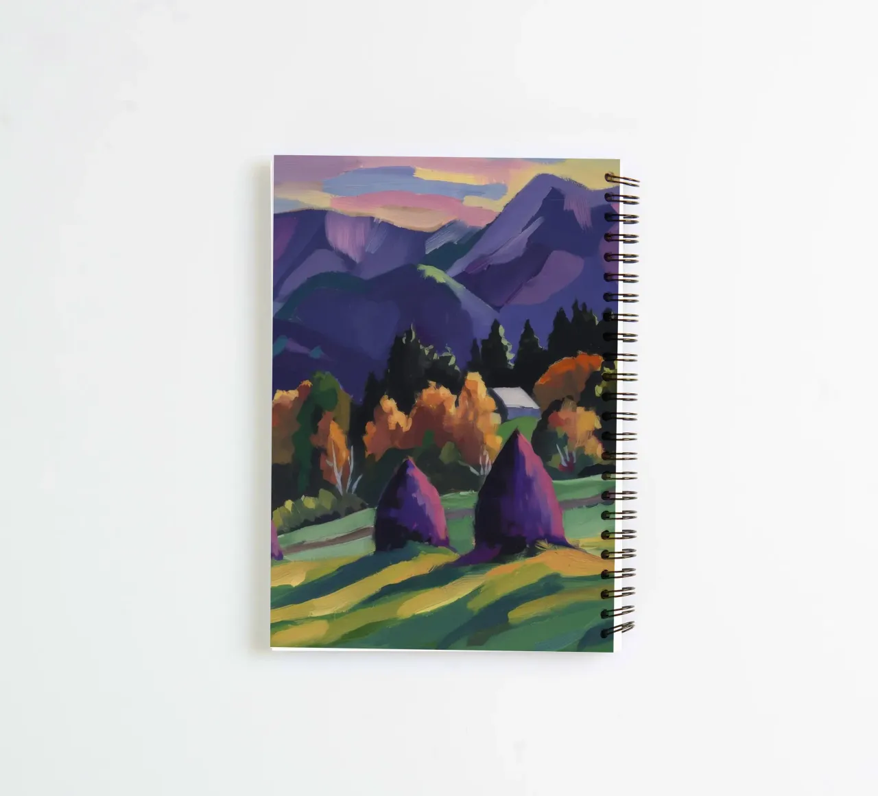 Alpine Haystack Dreams spiral notebook by Radiance Landscape