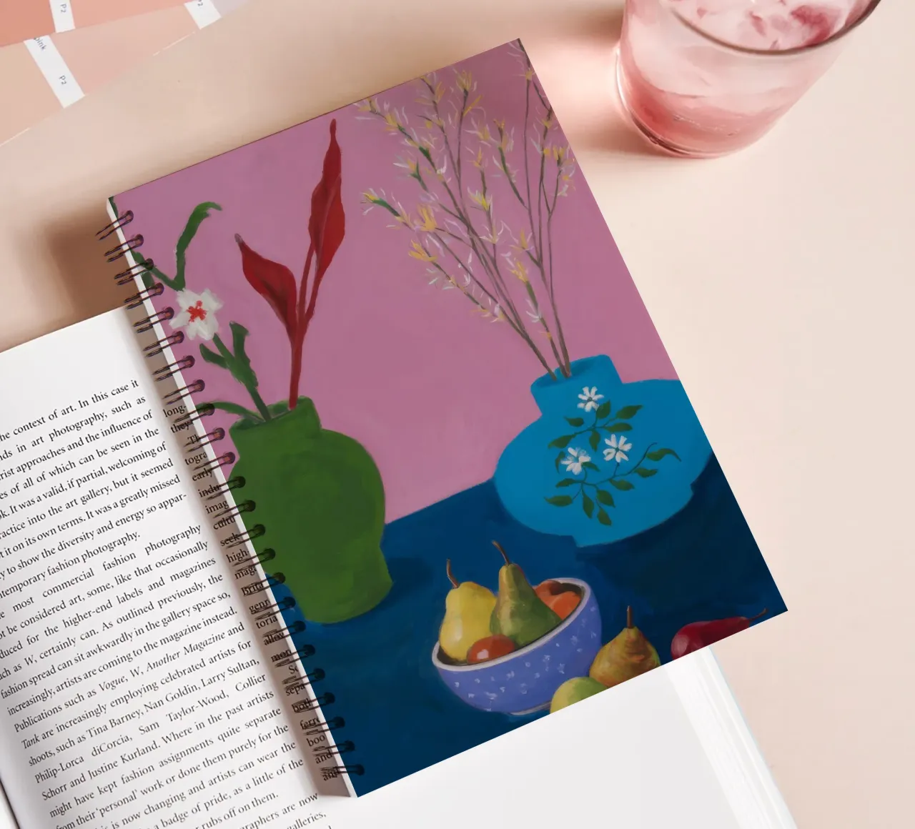 Verdant Plate Bloom spiral notebook by Opal Strokes