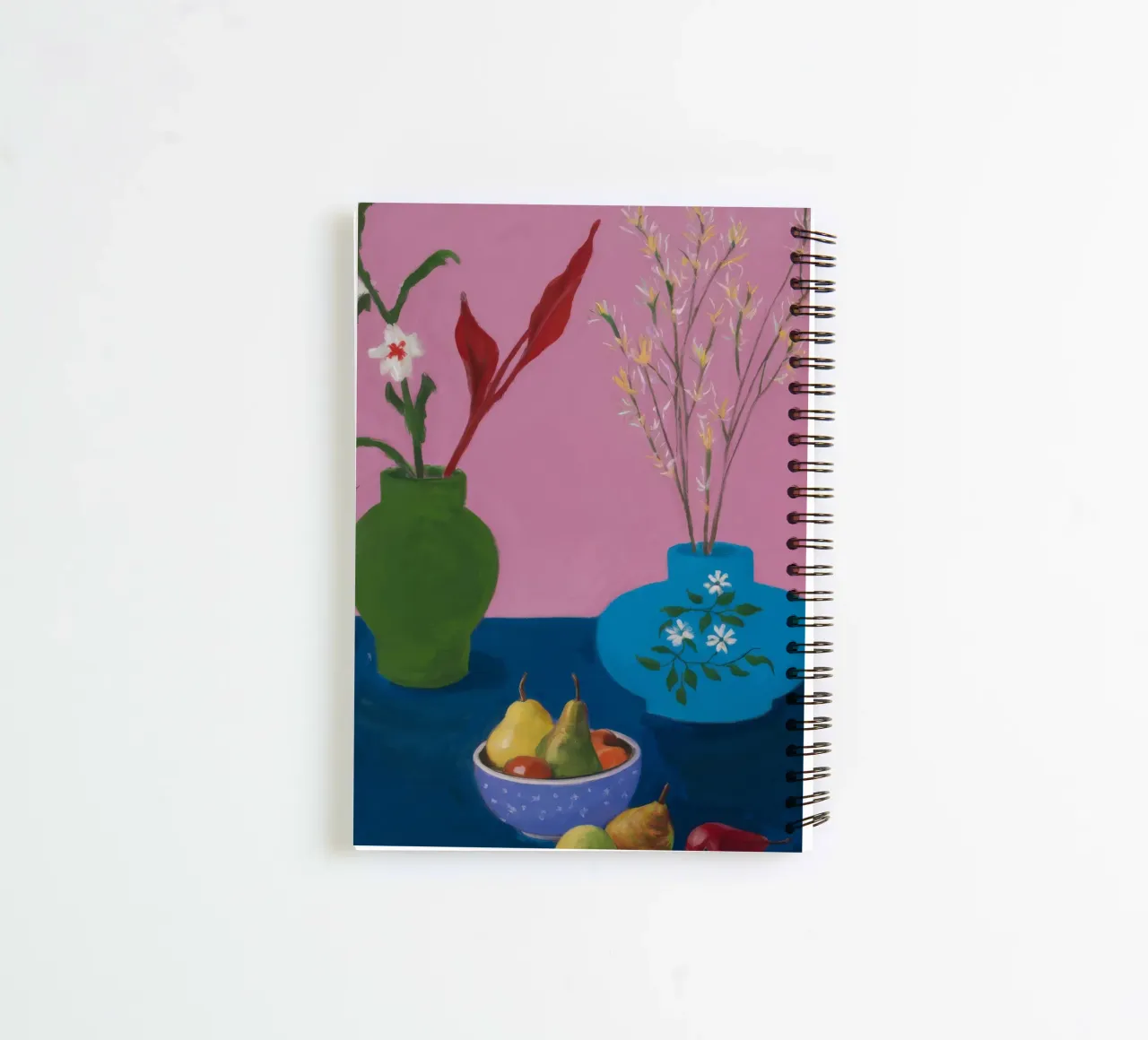 Verdant Plate Bloom spiral notebook by Opal Strokes