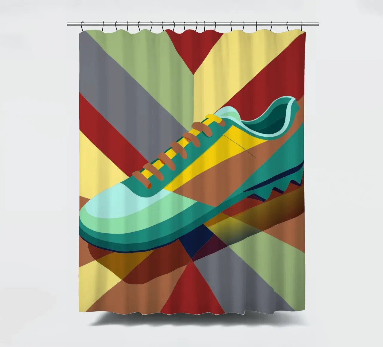 soccer shoes vector shower curtain by Elfath