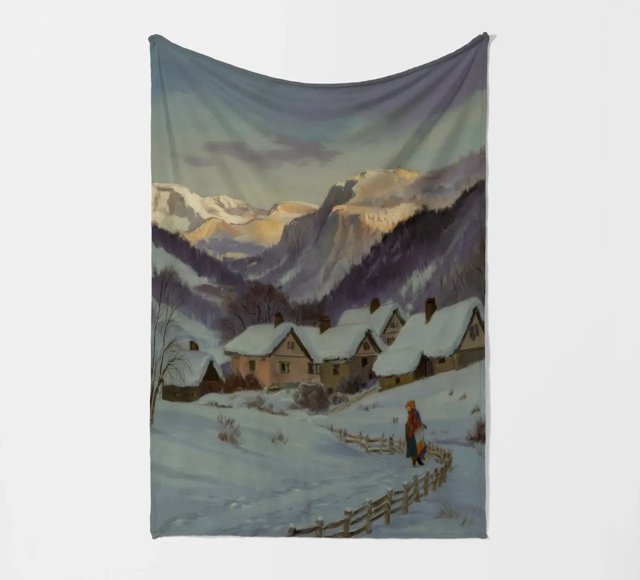 Sentiero invernale del villaggio coperta in pile da Celestial Harmony