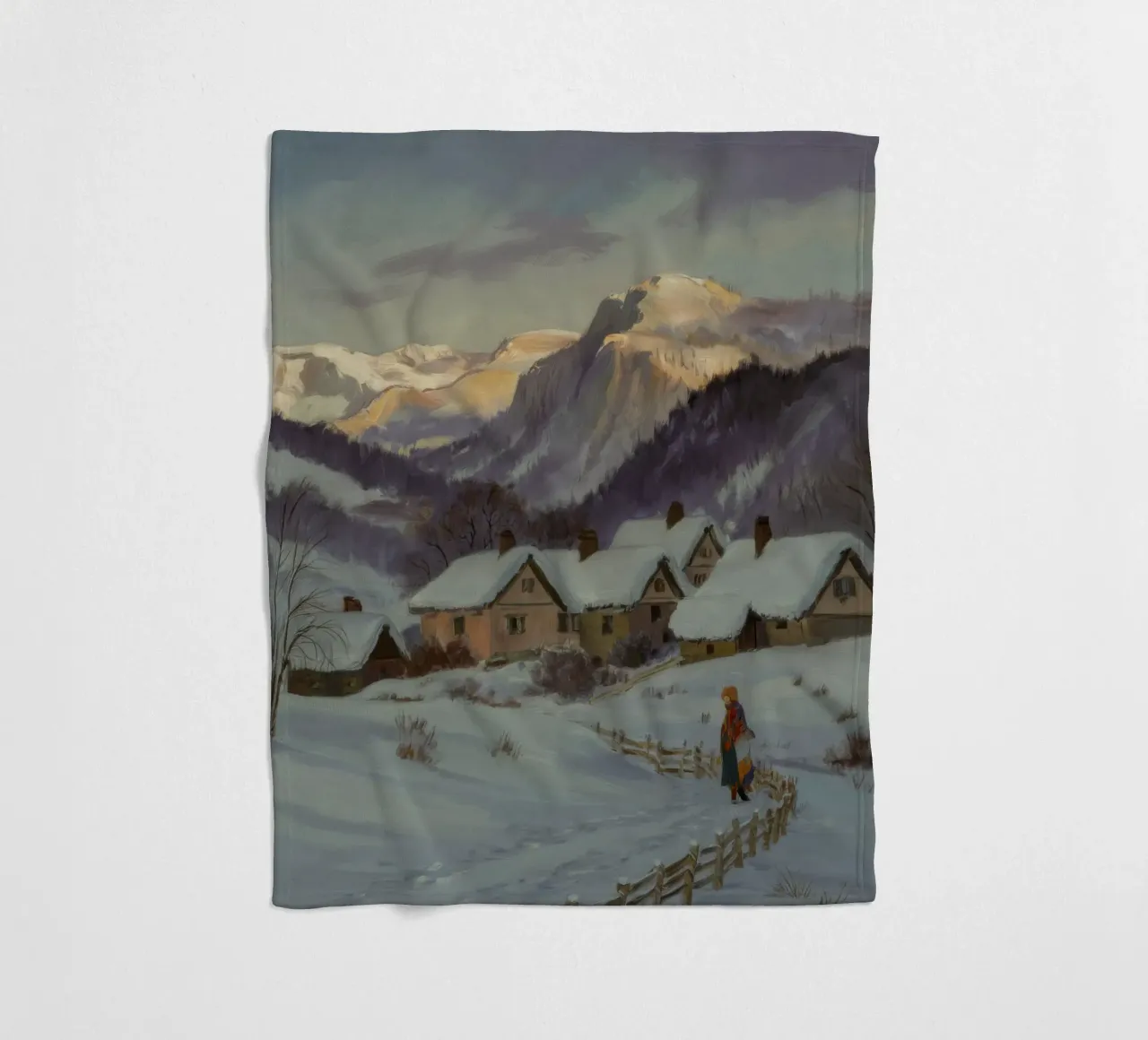 Sentiero invernale del villaggio coperta in pile da Celestial Harmony