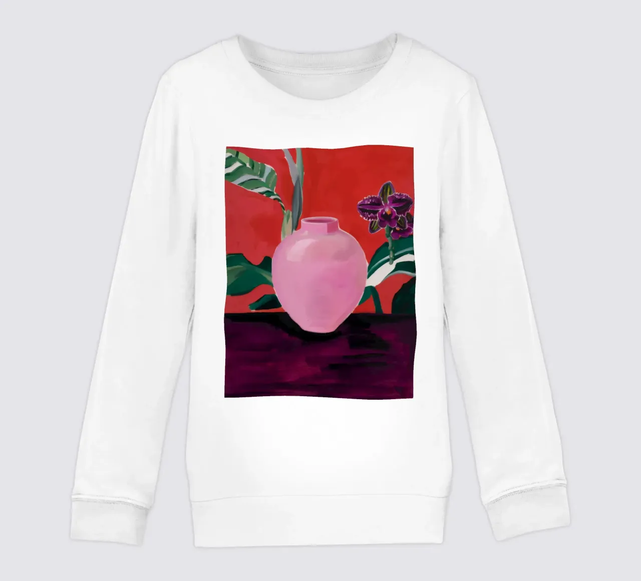 Roseate Leaf Lush kids sweatshirt by Opal Strokes