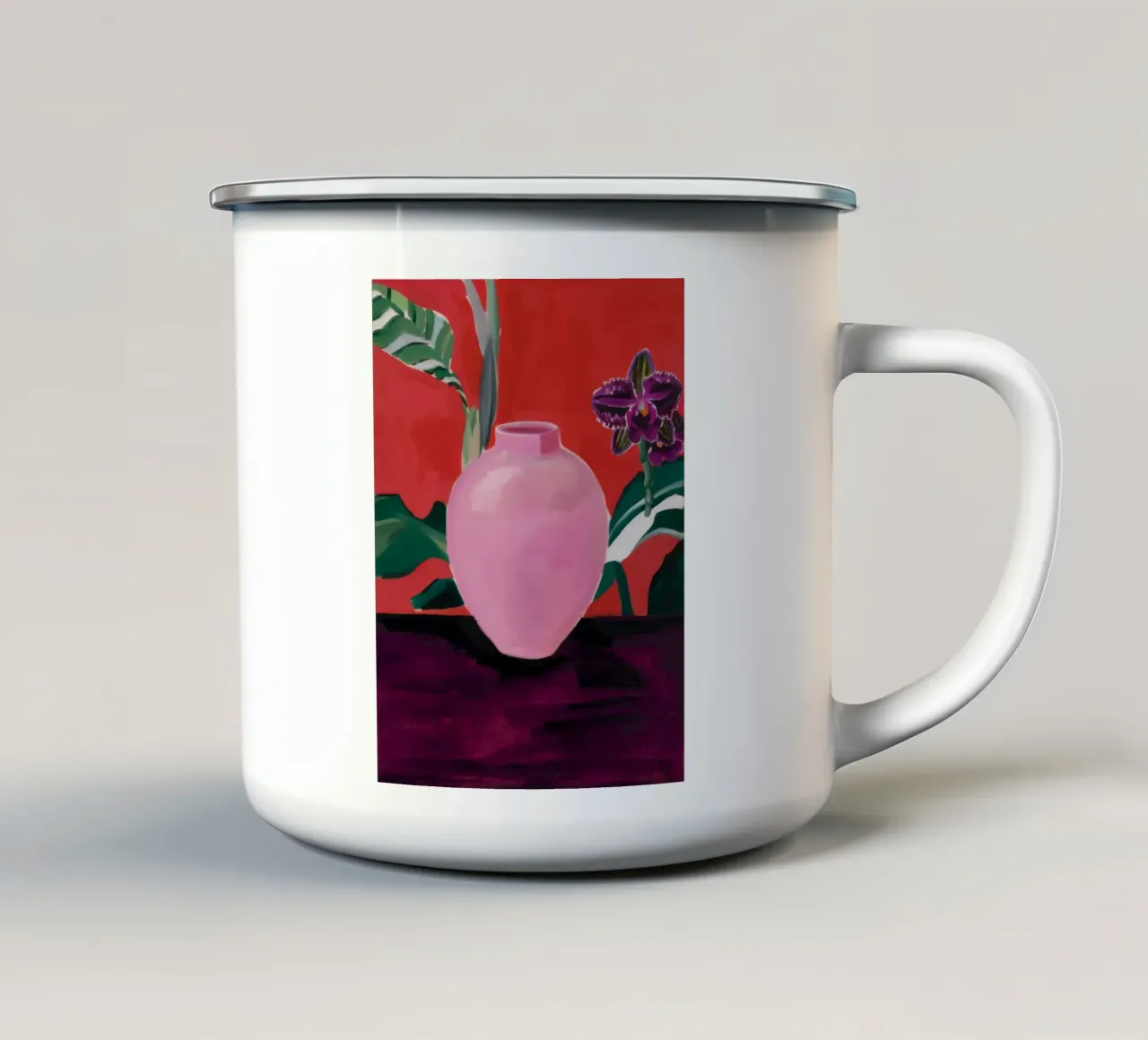 Foglia di rosato tazza in smalto da Opal Strokes