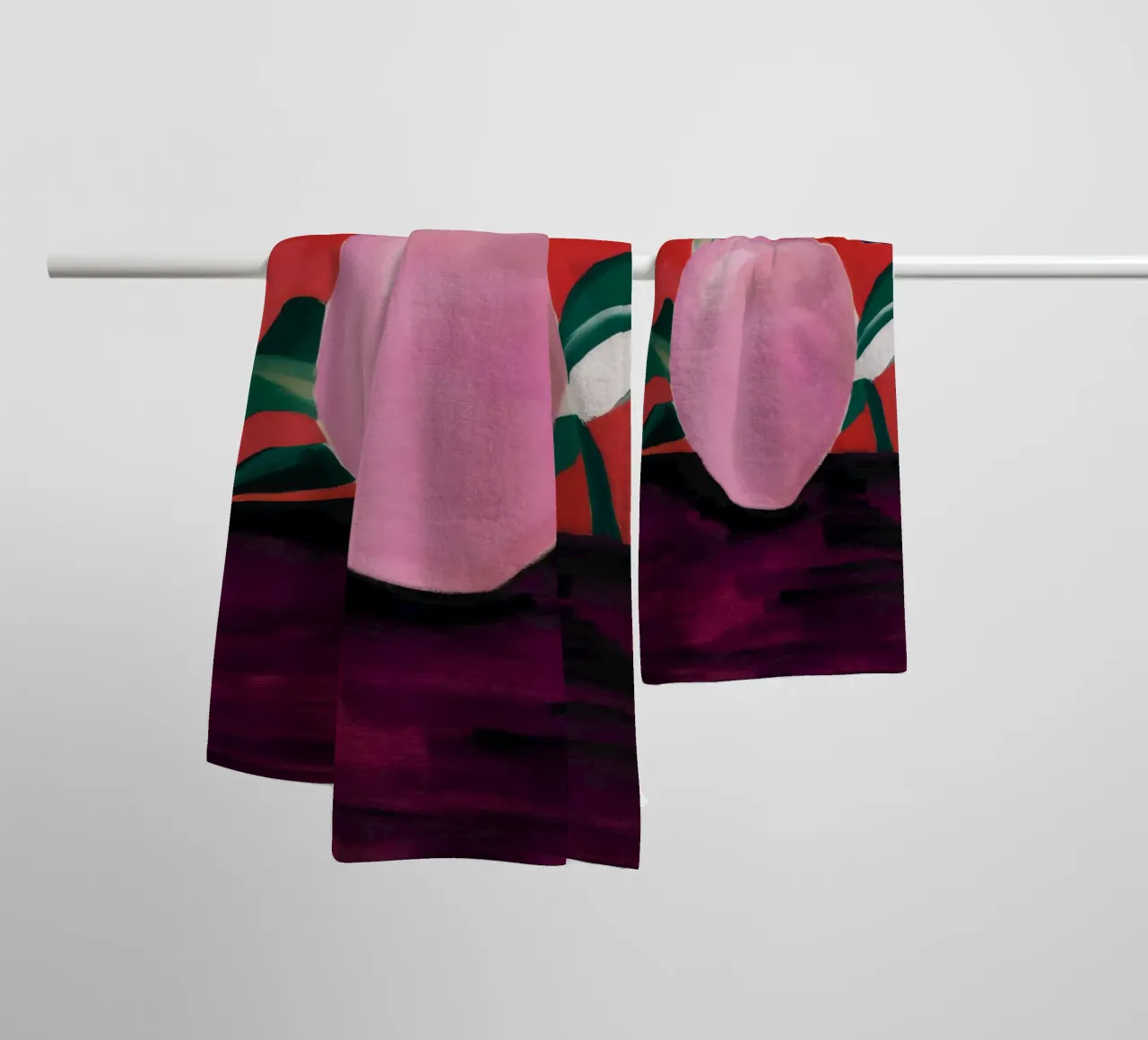 Foglia di rosato asciugamano da bagno da Opal Strokes