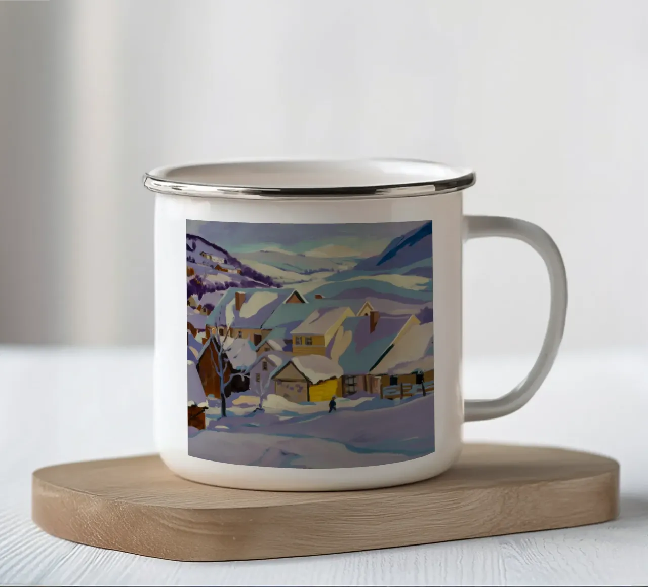 Nevicata Bagliore della sera tazza in smalto da Celestial Harmony