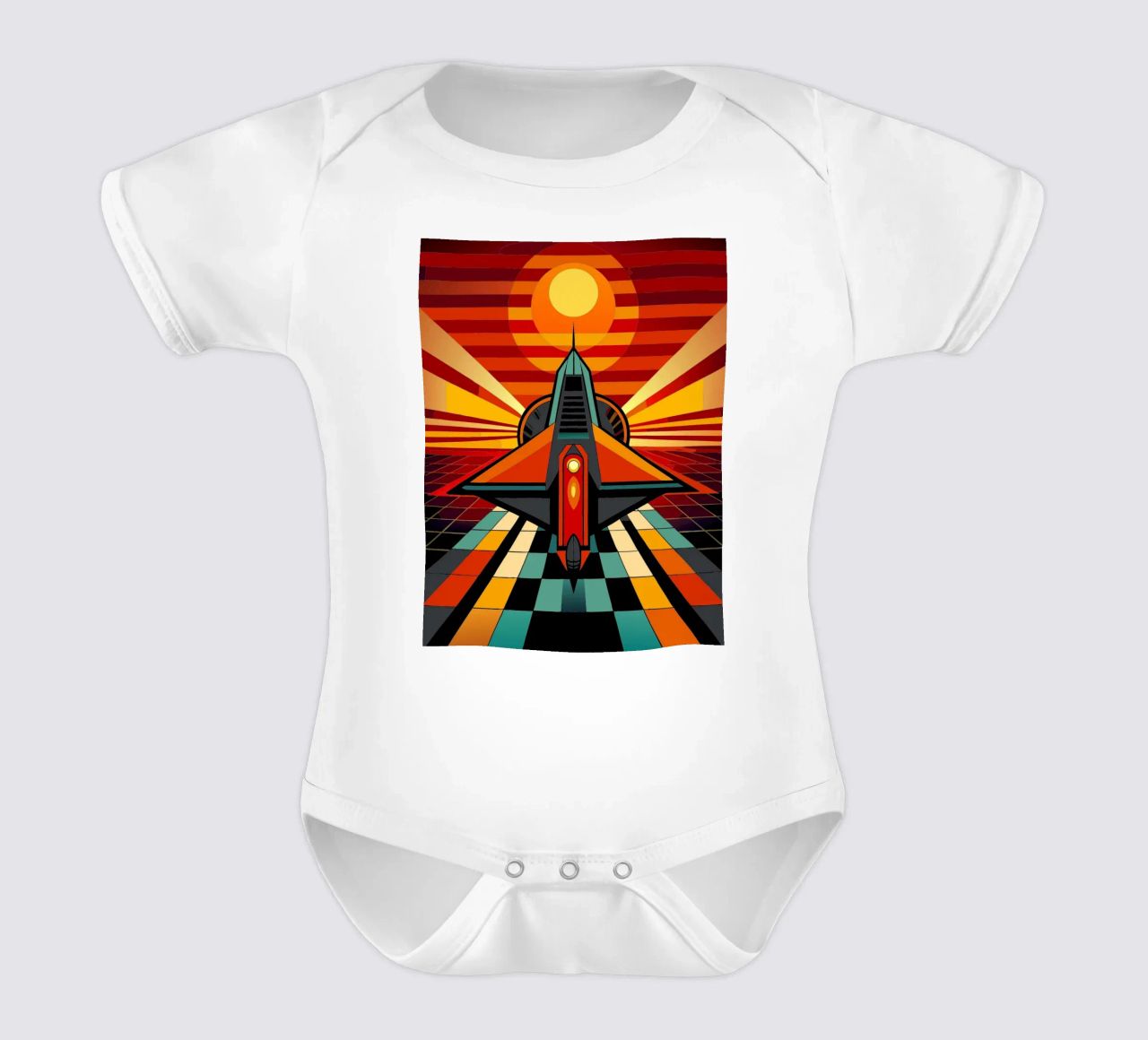 Astronave vettoriale body neonato maniche corte da Elfath