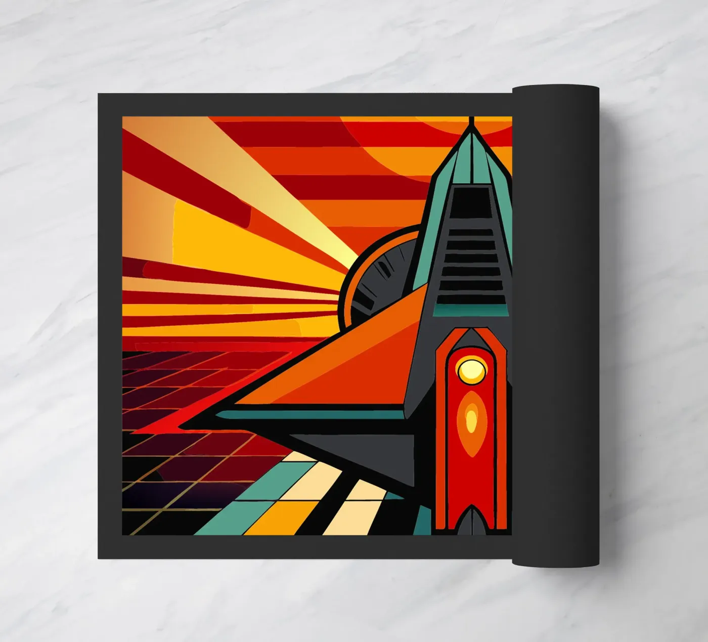 Spaceship vector Fußmatte von Elfath
