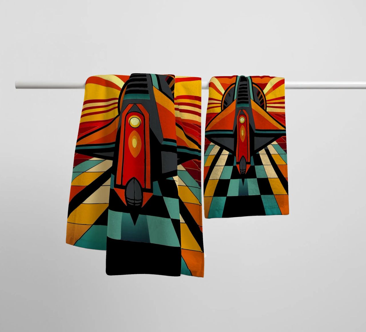 Spaceship vector towel by Elfath