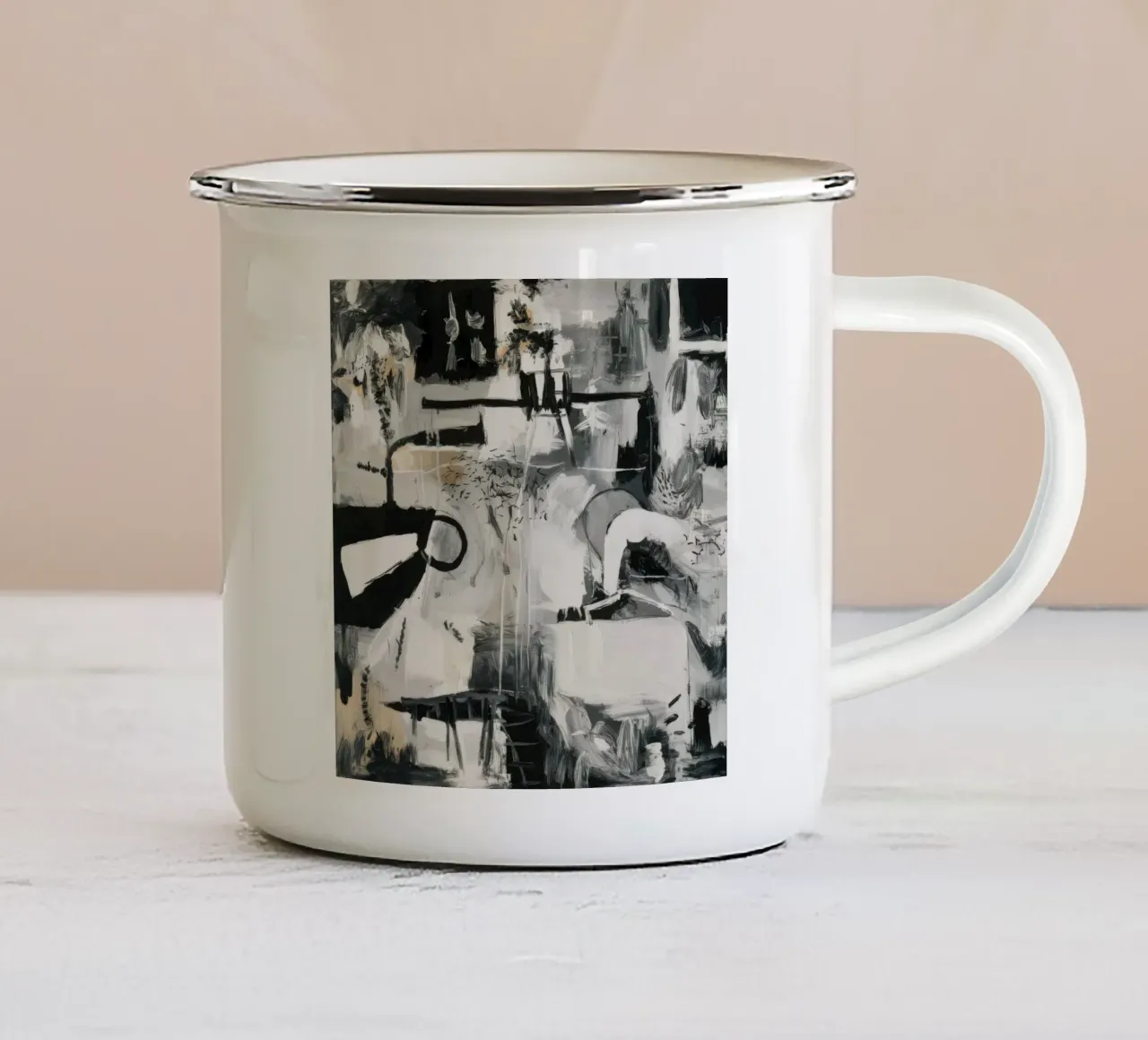 Progetto di città monocromatica tazza in smalto da Dream Spectrum