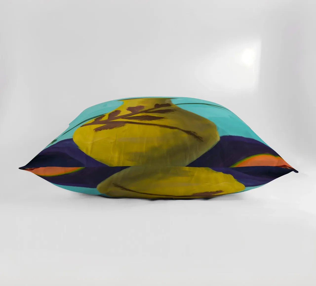 Papaya fiore ocra cuscino da Opal Strokes