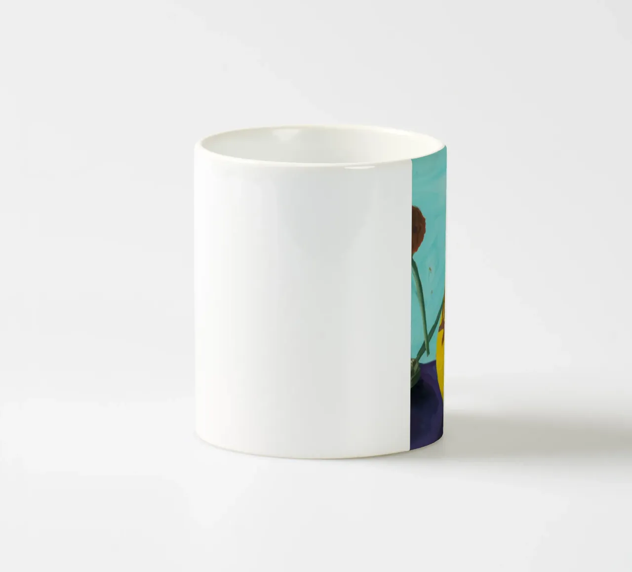 Papaya fiore ocra tazza in ceramica da Opal Strokes