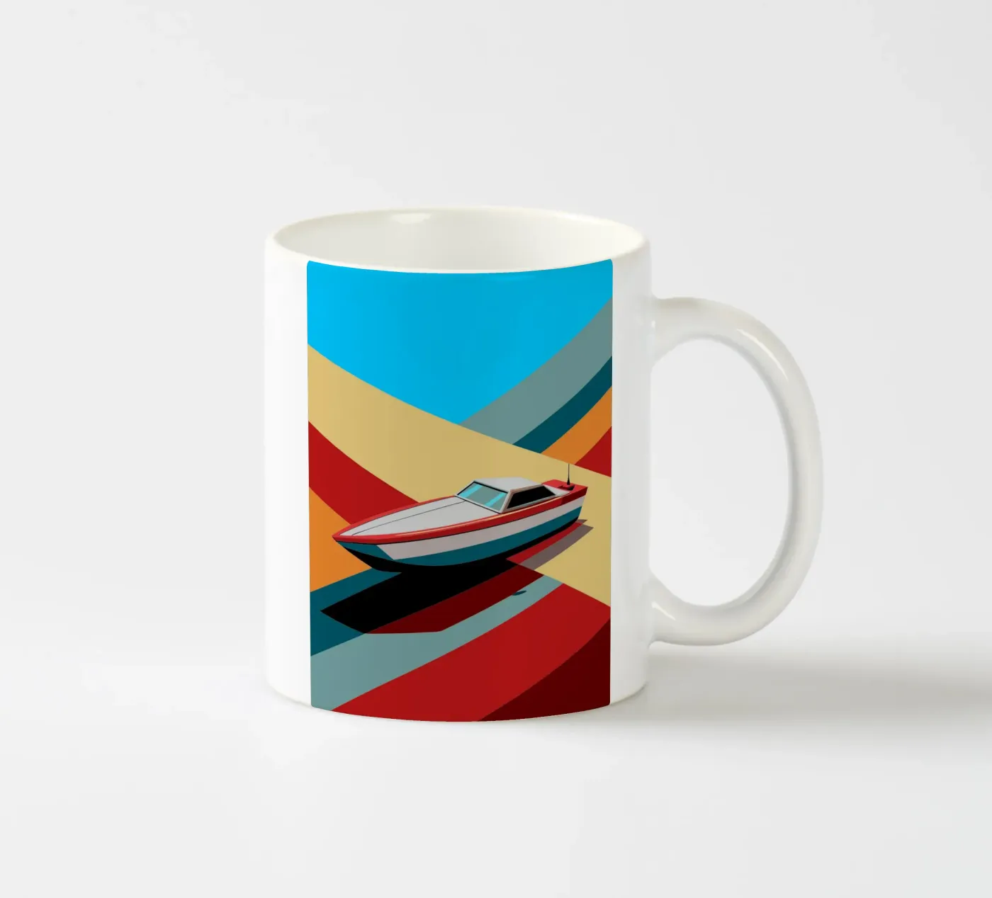 speedboat vector ceramic mug by Elfath