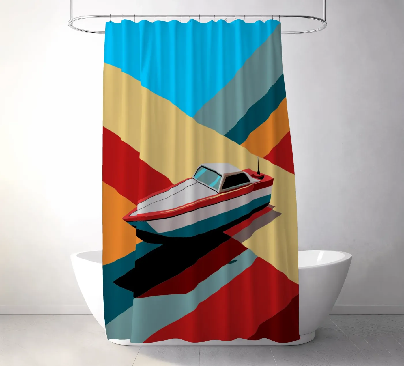 speedboot vector douchegordijn van Elfath